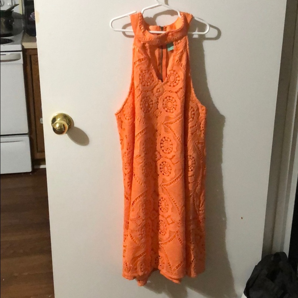 Orange lace dress